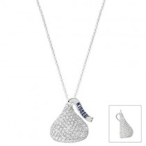 Hershey's Kiss Pendant Flat Back Necklace 14k White Gold (0.75ct)