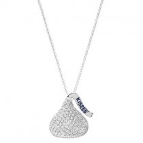 Hershey's Kiss Pendant 3D Necklace 14k White Gold (2.25ct)