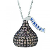 Hershey's Kiss Brown Diamond 3D Pendant 14k White Gold (2.70ct)
