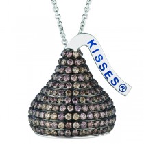 Hershey's Kiss Brown Diamond 3D Pendant 14k White Gold (4.00ct)