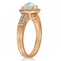 Opal & Diamond Oval Engagement Ring 14k Rose Gold (1.01ct)