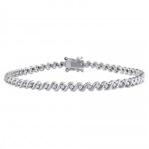 Diamond Accented Tennis Bracelet Sterling Silver (0.50ct)