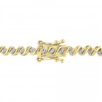 Diamond Accented Tennis Bracelet Yellow Gold on Sterling Silver (0.50ct)