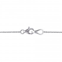 Diamond Accented Vintage Station Necklace 14k White Gold (0.15ct)