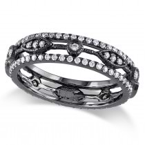 Diamond Eternity Fashion Ring 14k Black Rhodium Plated Gold (0.12ct)