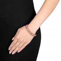 Diamond Floral Filigree Fashion Bracelet 14k Rose Gold (1.19ct)