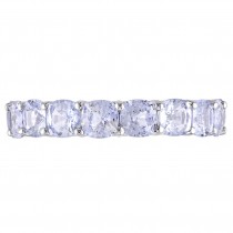 Cushion Blue Sapphire Eternity Wedding Band 14k White Gold (8.67ct)
