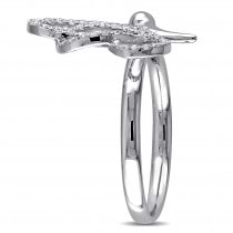 Diamond Accented Dragonfly Fashion Ring 18k White Gold (0.25ct)