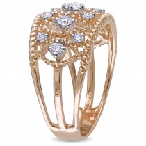 Diamond Accented Filigree Fashion Ring 18k Rose Gold (0.25ct)