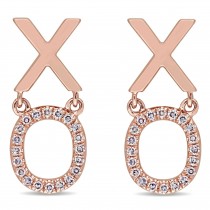 Diamond XO Fashion Post Earrings 14k Rose Gold (0.11ct)