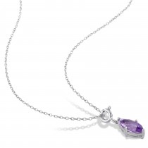 Marquise Amethyst Pendant Enhancer Sterling Silver (1.33ct)