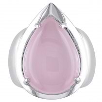 Pear Pink Chalcedony Fashion Ring Sterling Silver (11.37ct)