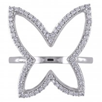 Diamond Butterfly Fashion Ring 14k White Gold (0.30ct)