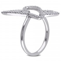Diamond Butterfly Fashion Ring 14k White Gold (0.30ct)