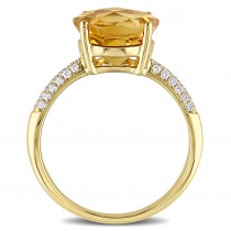Citrine and Diamond Fashion Ring 14k Yellow Gold (3.53ct)