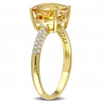 Citrine and Diamond Fashion Ring 14k Yellow Gold (3.53ct)