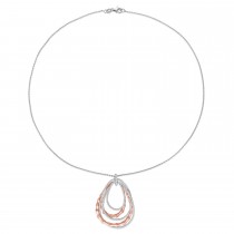 Round Diamond Loop Pendant Necklace 18k Rose Gold (0.75 ct)