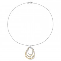 Round Diamond Loop Pendant Necklace 18k Yellow Gold (0.75 ct)