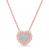 Round Diamond Pendant Necklace 18k Rose Gold (0.14 ct)