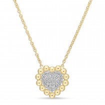Round Diamond Pendant Necklace 18k Yellow Gold (0.14 ct)