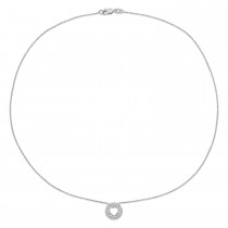 Round Diamond Inverted Heart Pendant Necklace 18k White Gold (0.30 ct)