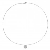Round Diamond Loop Pendant Necklace 18k White Gold (0.20 ct)