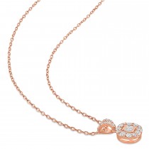 Parallel and Round Diamond Fashion Pendant 18k Rose Gold (0.30 ct)