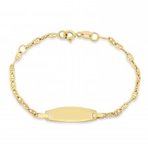 Engravable Mariner Link ID Bracelet 18k Yellow Gold