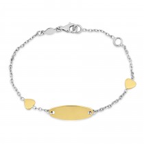 Heart ID Bracelet 18k Yellow Gold
