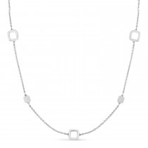Fancy Squares Necklace 18k White Gold