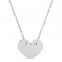 Heart Necklace 18k White Gold