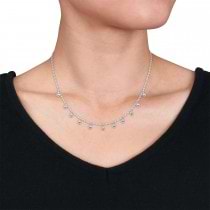 Fancy Spheres Necklace 18k White Gold