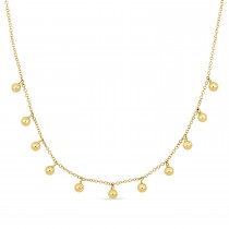 Fancy Spheres Necklace 18k Yellow Gold