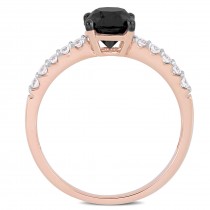 Round Cut Black and White Diamond Engagement Ring 14k R. Gold (1.23ct)