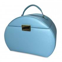 Allurez Blue Vegan Leather Multilayer Compartment Jewelry Box