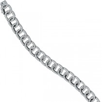Oval Links Diamond Bridal Bracelet in 14K White Gold (4.05ct)