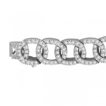 Oval Links Diamond Bridal Bracelet in 14K White Gold (4.05ct)