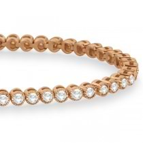 Bezel Set Eternity Diamond Tennis Bracelet 14k Rose Gold (2.00ct)