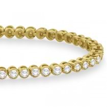 Bezel Set Eternity Diamond Tennis Bracelet 14k Yellow Gold (2.00ct)