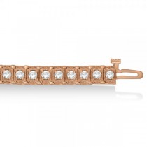 Eternity Diamond Tennis Bracelet Vintage Style 14k Rose Gold (2.04ct)