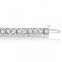 Eternity Diamond Tennis Bracelet Vintage Style 14k White Gold (2.04ct)