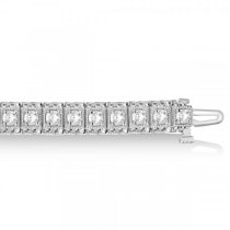 Eternity Diamond Tennis Bracelet Vintage Style 14k White Gold (4.25ct)