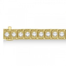 Eternity Diamond Tennis Bracelet Vintage 14k Yellow Gold (4.25ct)