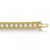 Eternity Diamond Tennis Bracelet Vintage 14k Yellow Gold (4.25ct)