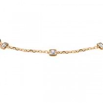 Asscher-Cut Fancy Diamonds By The Yard Bracelet 14k Rose Gold 1.00ct