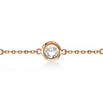Diamond Station Bracelet Bezel-Set 14K Rose Gold (1.50ct)