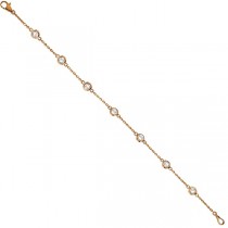 Diamond Station Bracelet Bezel-Set 14K Rose Gold (0.50ct)