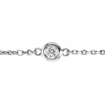 Diamond Anklet Bracelet Bezel Set 14K White Gold (0.75ct)