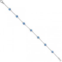 Fancy Blue Diamond Station Bracelet Beze-Sett 14K White Gold (0.37ct)