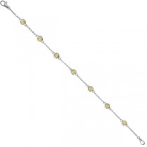 Fancy Yellow Diamond Station Bracelet Beze-Set 14K White Gold (0.75ct)